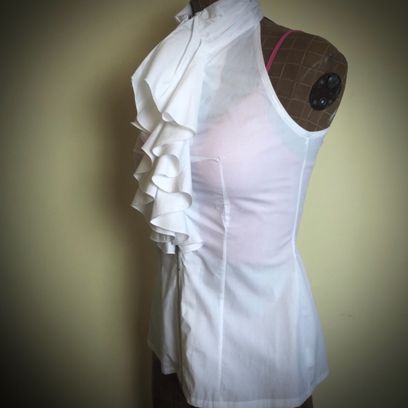 NWOT, Ruffled Sleeveless, Front Zippered Blouse by X:S Clothing - Picture 3 of 13
